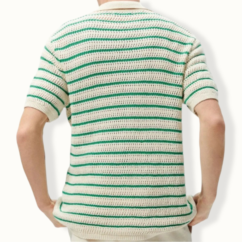 Montevideo Striped Knitted Button Up