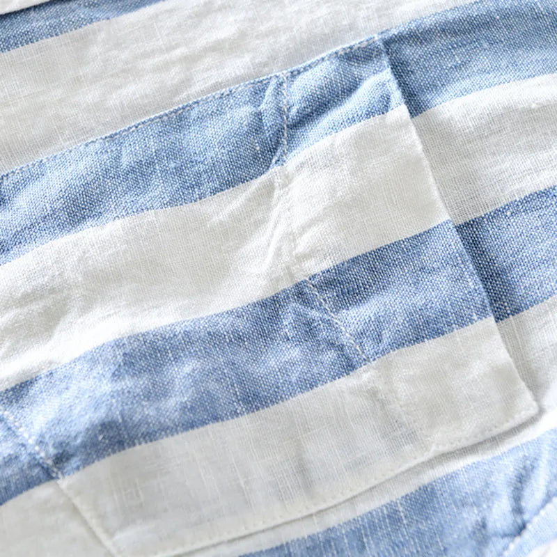Basseterre Striped Linen Button Up