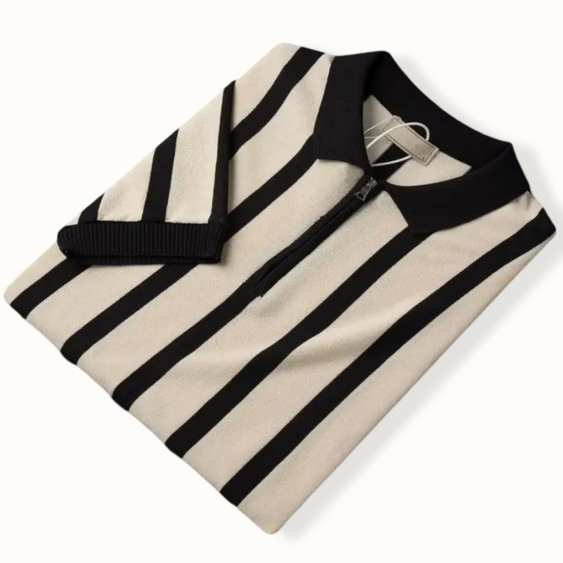 Farnborough Striped Half Zip Polo