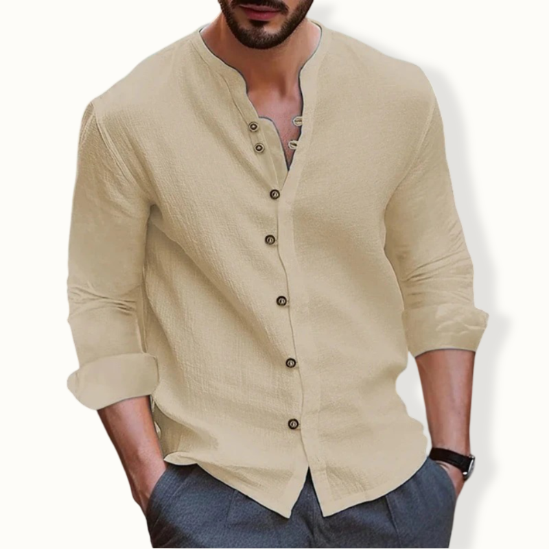 Monrovia Stand Collar Long Sleeve Shirt