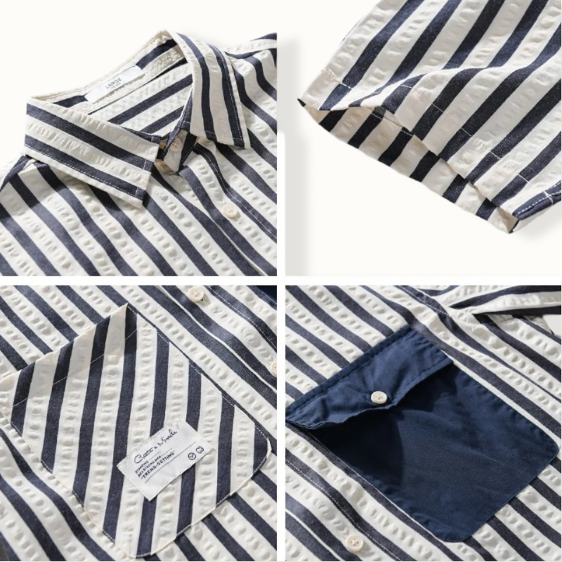 Arriach Patchwork Striped Button Up
