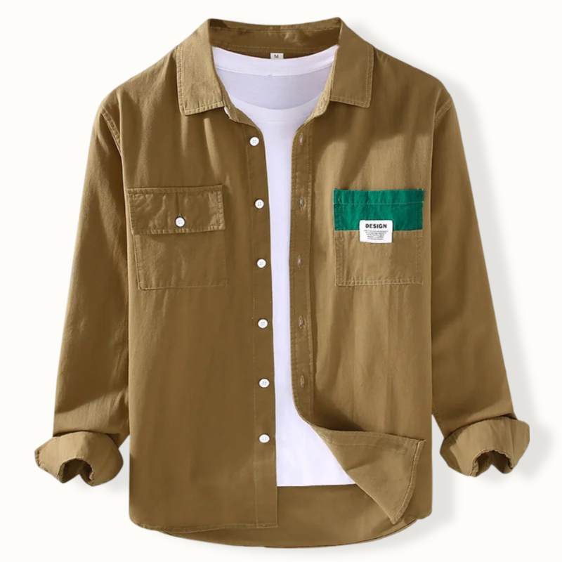 Quito Patchwork Lapel Button Up