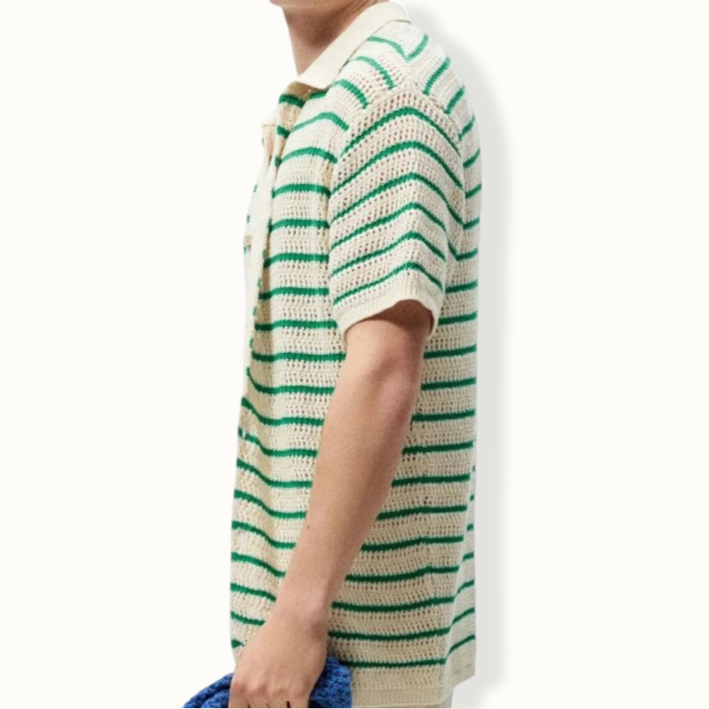 Montevideo Striped Knitted Button Up