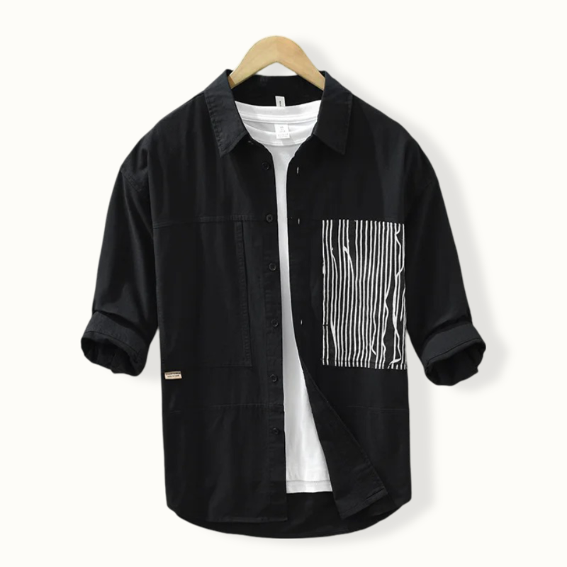 Reno Stripe Patchwork Button Up