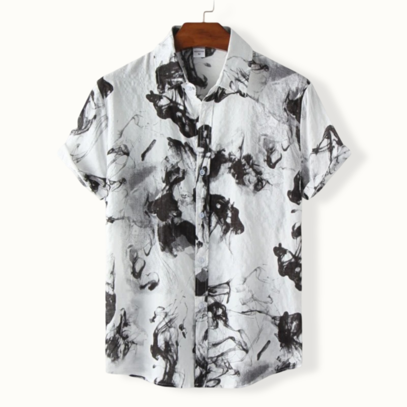 Hanoi Pattern Linen Button Up