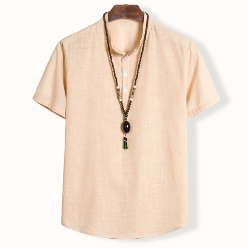 Niamey Half Buttoned Round Collar Shirt