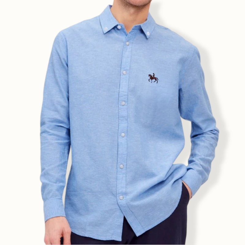 Acton Embroidery Washed Button Up