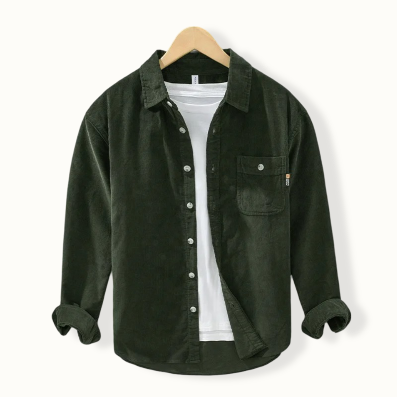 Forchtenstein Corduroy Single Pocket Button Up