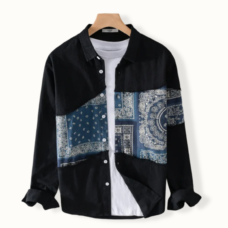 Andorra Patchwork Print Button Up