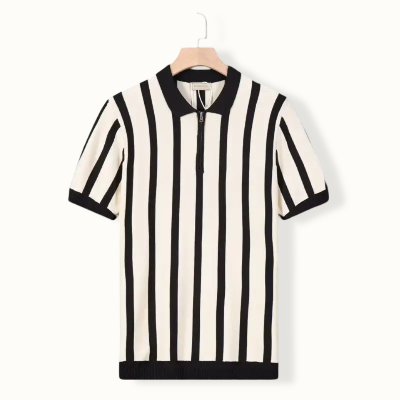 Farnborough Striped Half Zip Polo