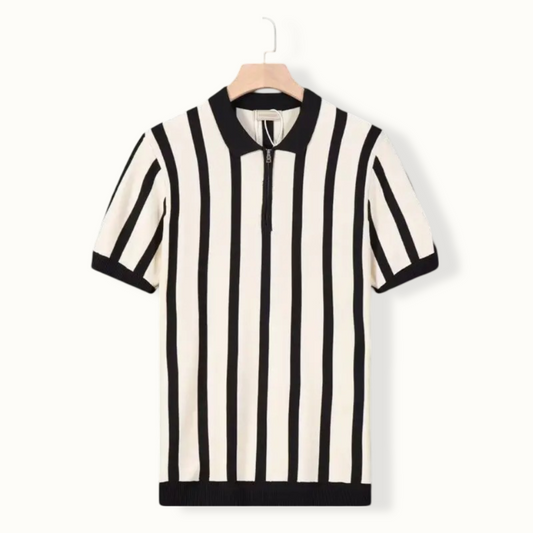 Farnborough Striped Half Zip Polo