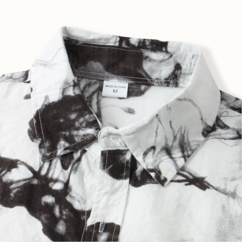 Hanoi Pattern Linen Button Up