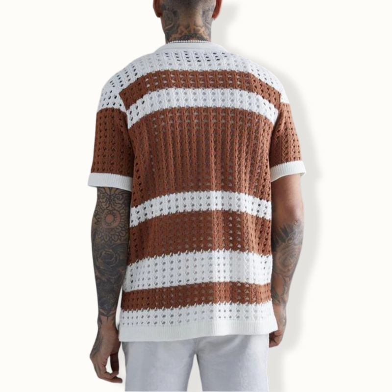 Ancona Patchwork Knitted Button Up