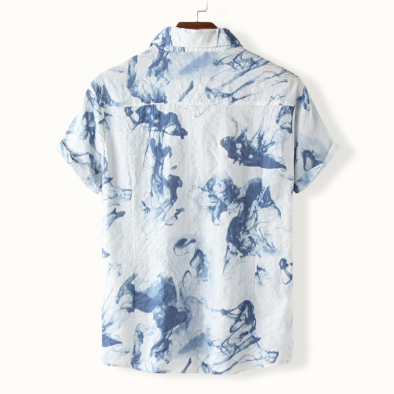Hanoi Pattern Linen Button Up