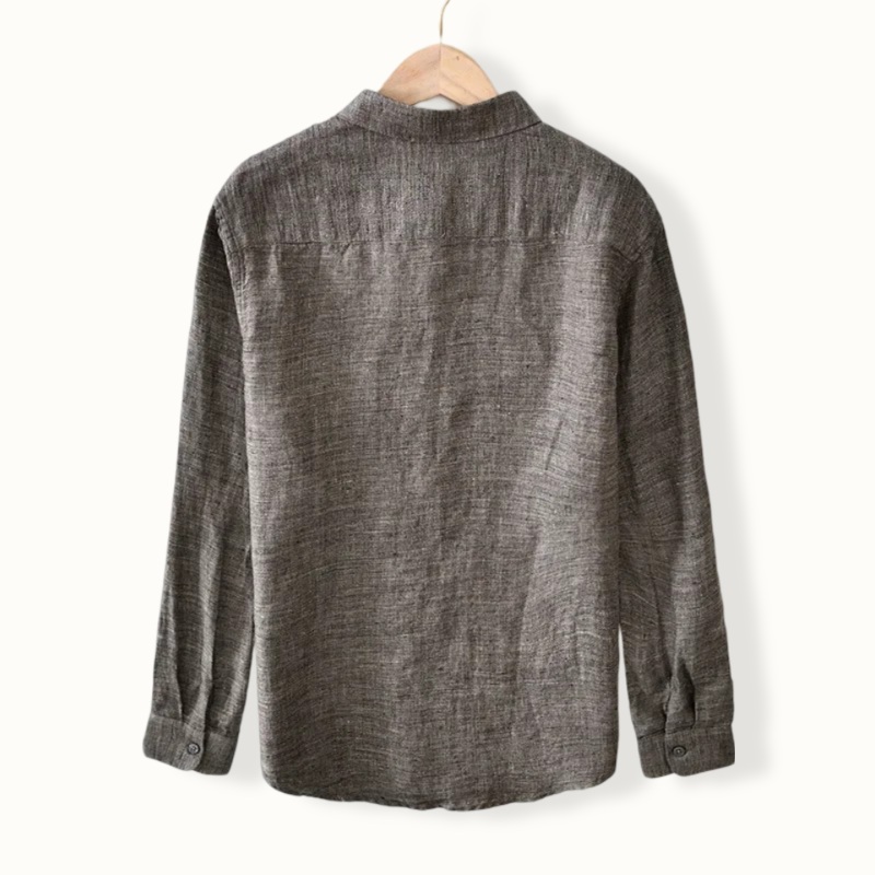 Caginec Linen Turn Down Button Up