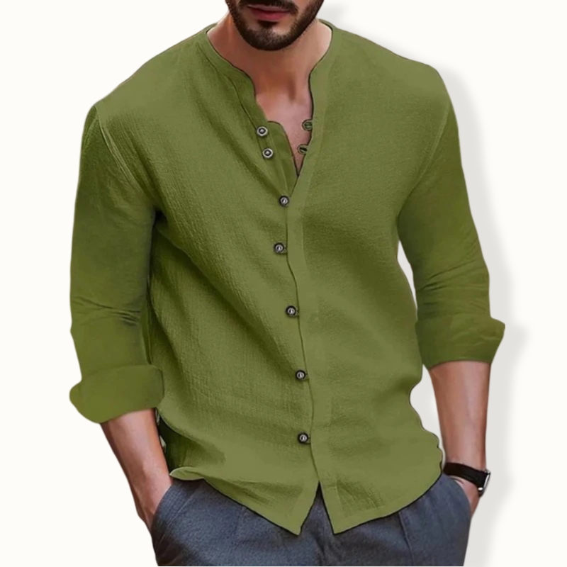 Monrovia Stand Collar Long Sleeve Shirt