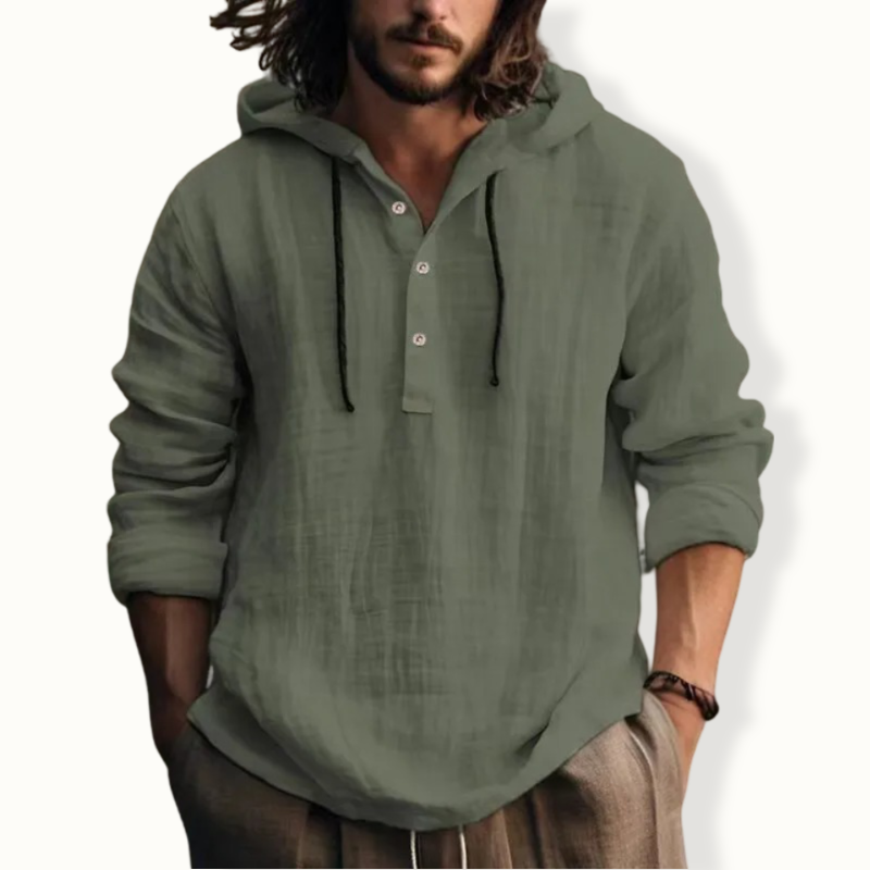 Aquilonia  Pullover Linen Hoodie