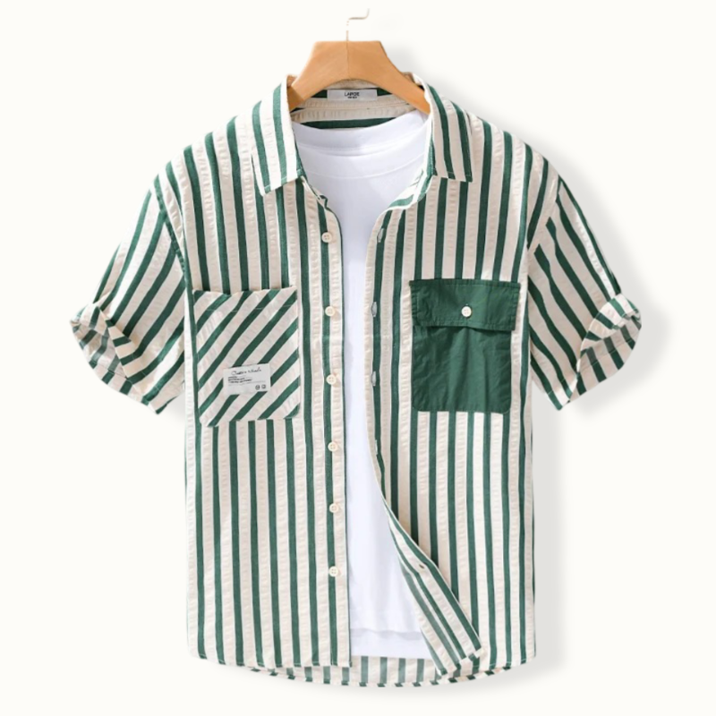 Arriach Patchwork Striped Button Up