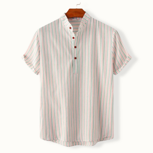 Honiara Round Collar Buttoned Shirt