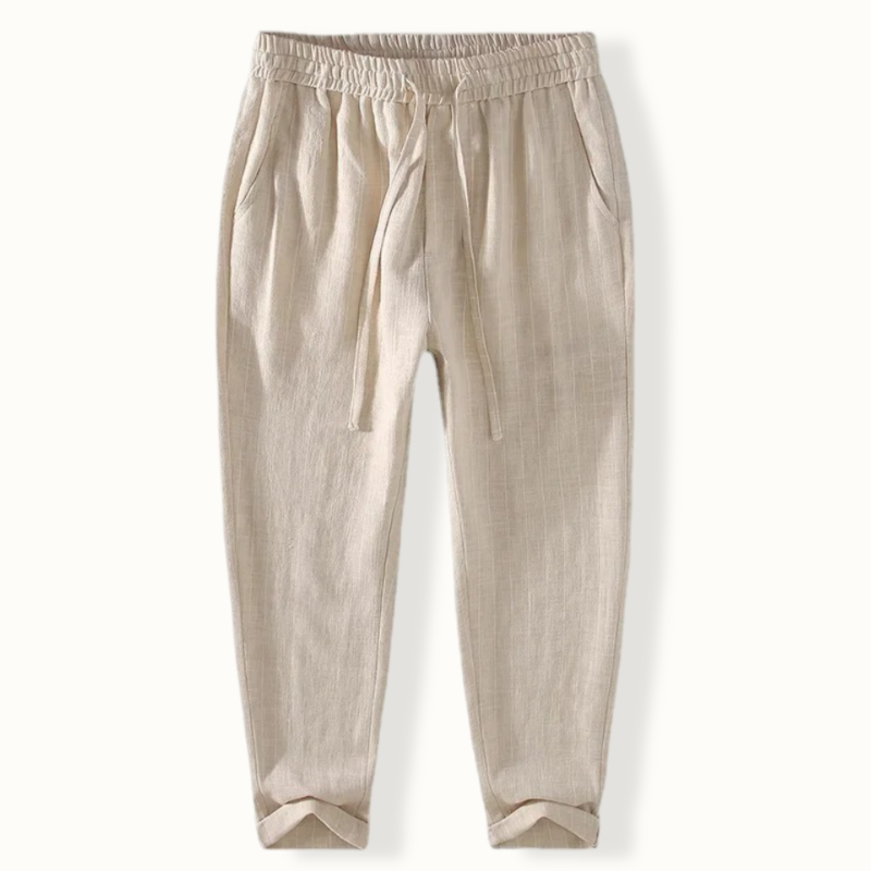 Crawley Lace Up Striped Linen Pants