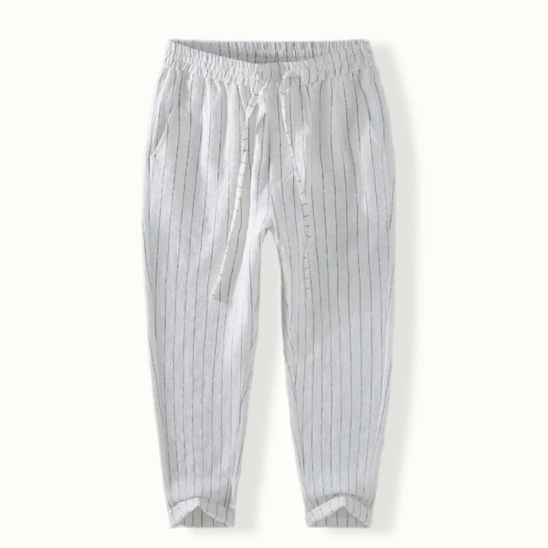 Crawley Lace Up Striped Linen Pants