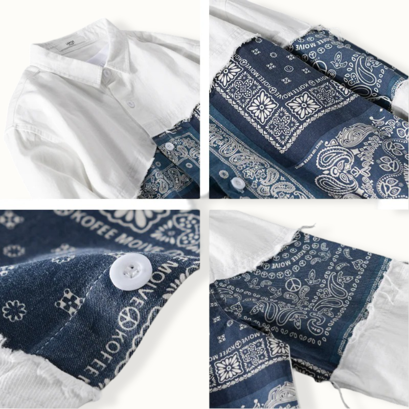 Andorra Patchwork Print Button Up