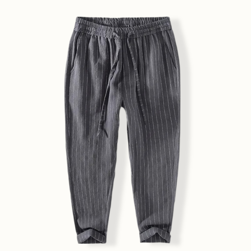 Crawley Lace Up Striped Linen Pants