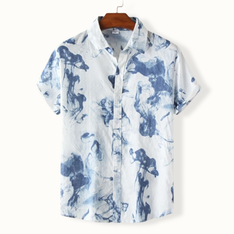 Hanoi Pattern Linen Button Up