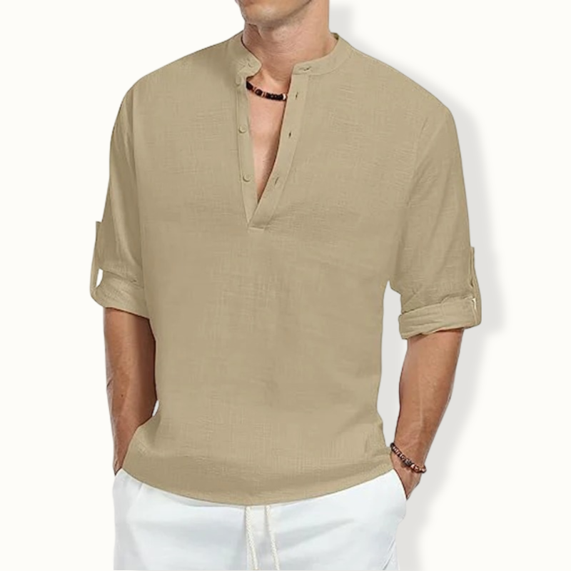 Praia Half Buttoned Henley Shirt