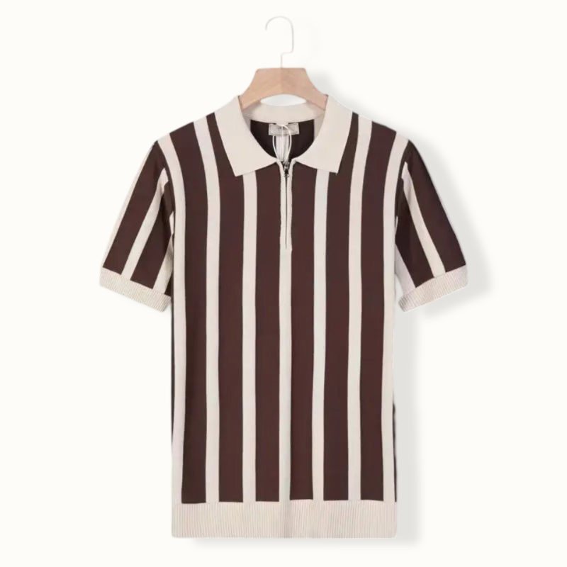 Farnborough Striped Half Zip Polo