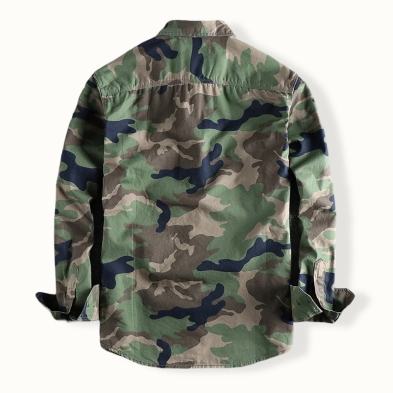 Luanda Washed Camouflage Cargo Button Up