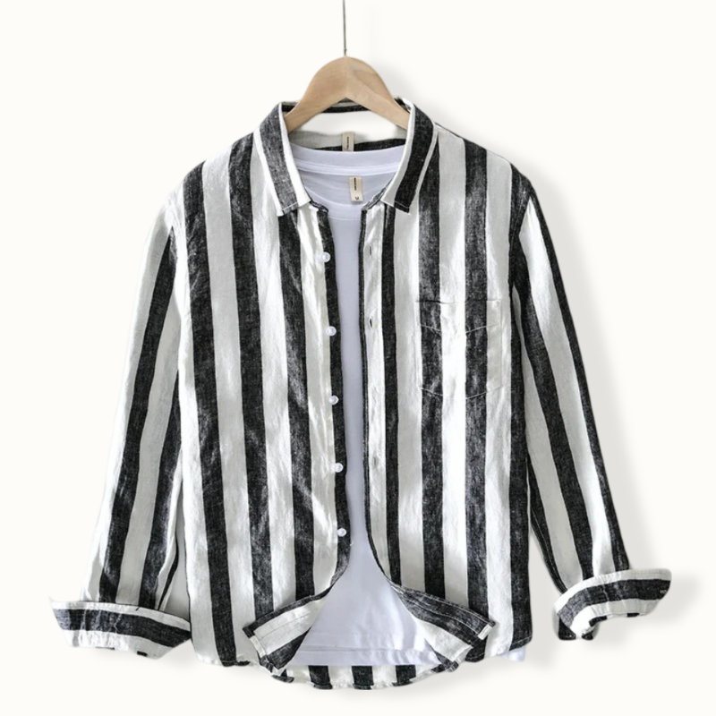 Basseterre Striped Linen Button Up