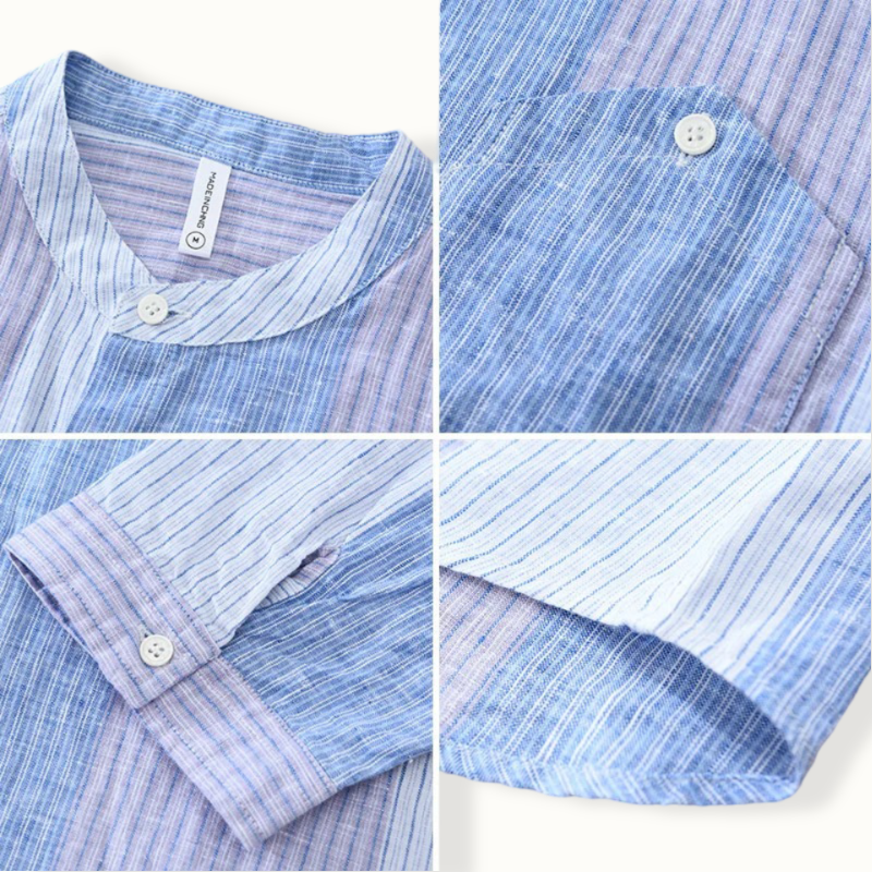 Traun Stripe Linen Button Up