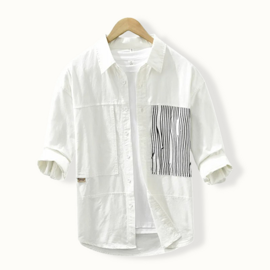 Reno Stripe Patchwork Button Up