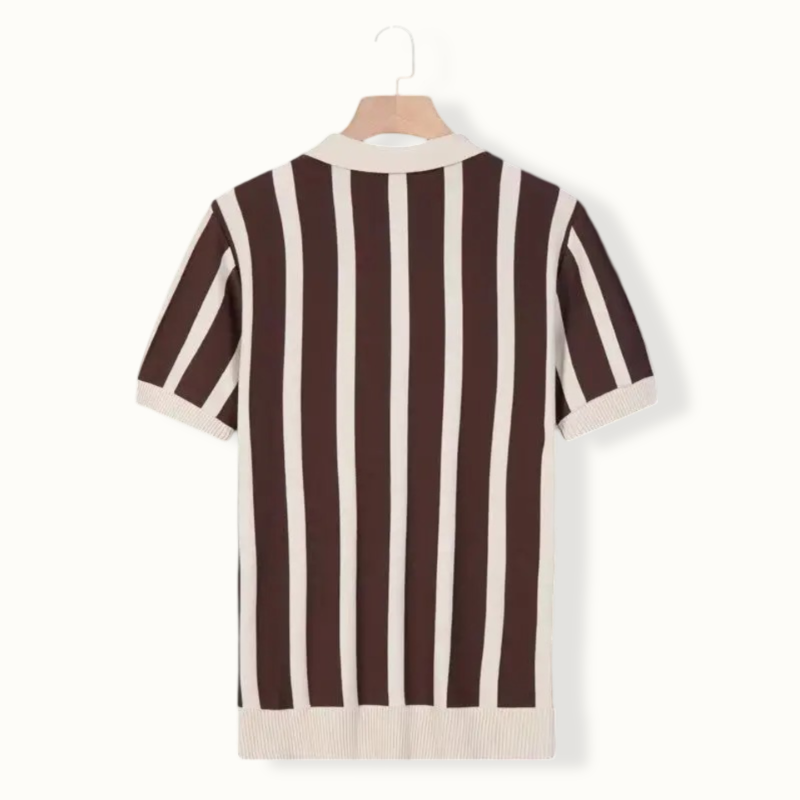 Farnborough Striped Half Zip Polo