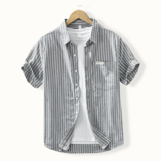 Acle Striped One Pocket Button Up