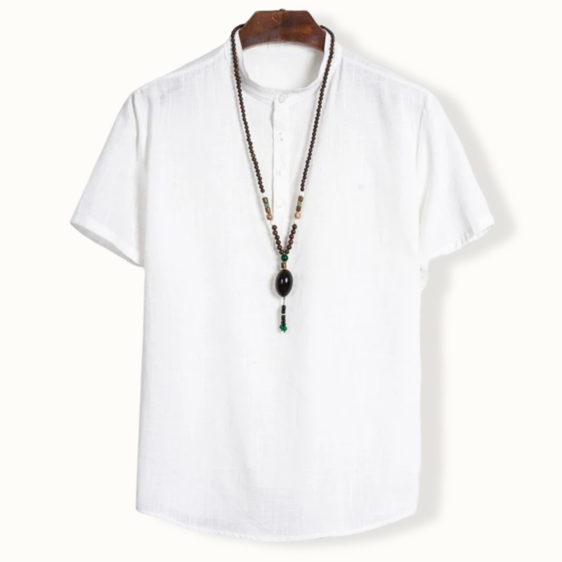 Niamey Half Buttoned Round Collar Shirt