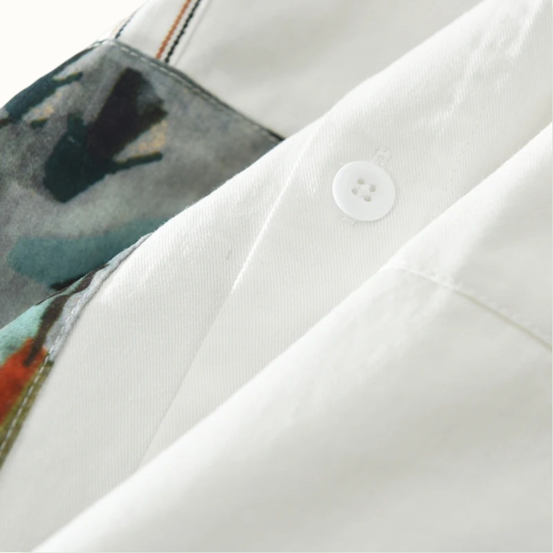 Nevis Vintage Patchwork Button Up