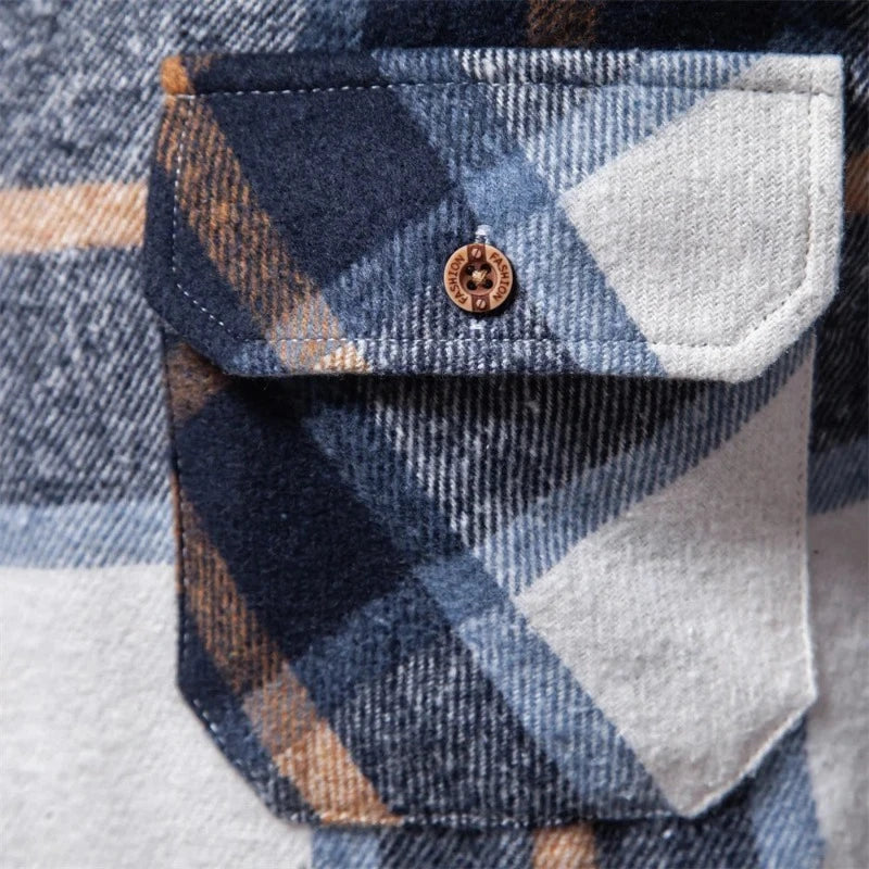 Lore Plaid Double Pocket Button Up