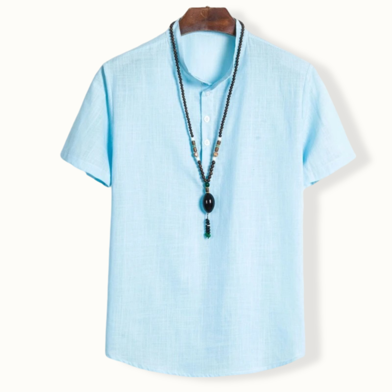 Niamey Half Buttoned Round Collar Shirt