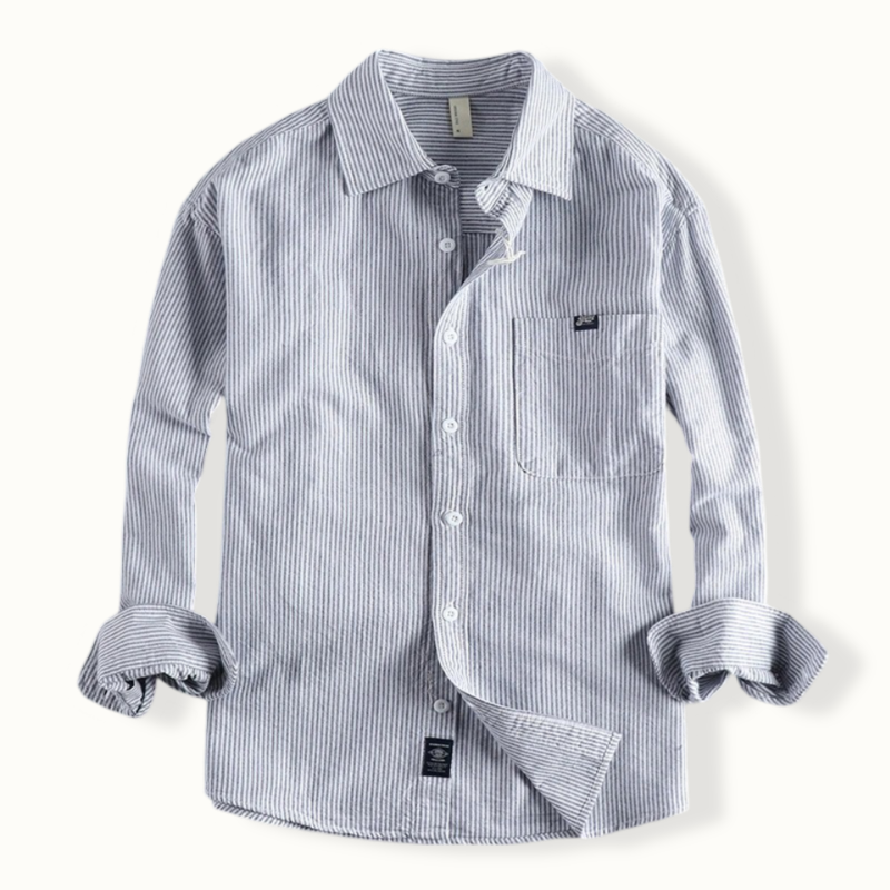 Honiara Striped Single Pocket Button Up