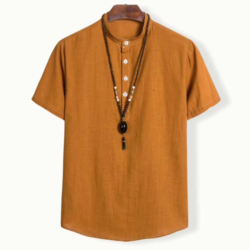 Niamey Half Buttoned Round Collar Shirt