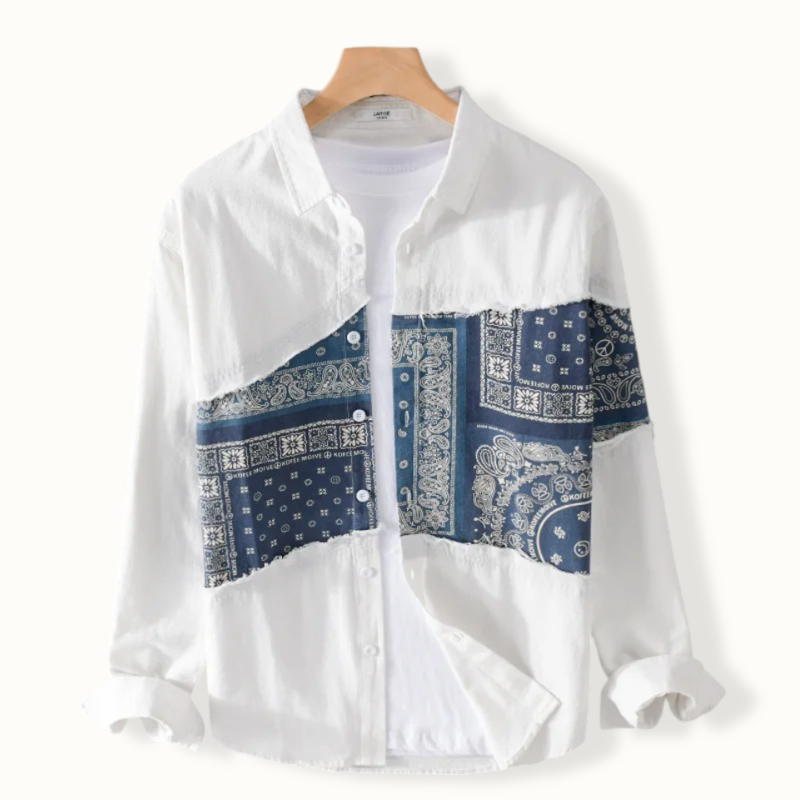 Andorra Patchwork Print Button Up