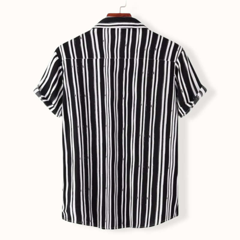 Caracas Striped Button Up with Turn Down Collar