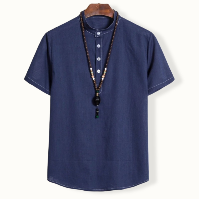 Niamey Half Buttoned Round Collar Shirt