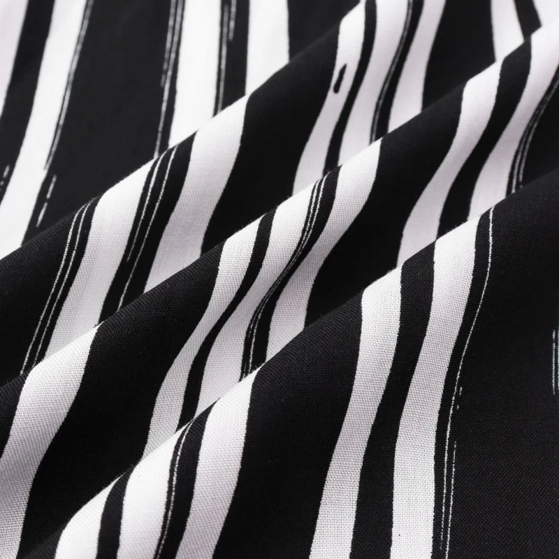 Caracas Striped Button Up with Turn Down Collar