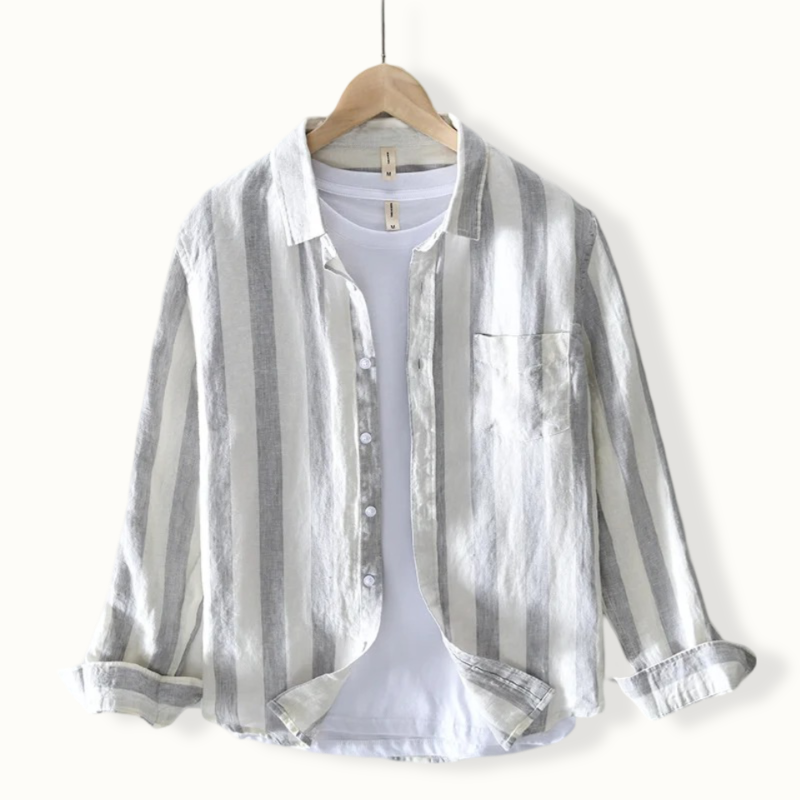 Basseterre Striped Linen Button Up