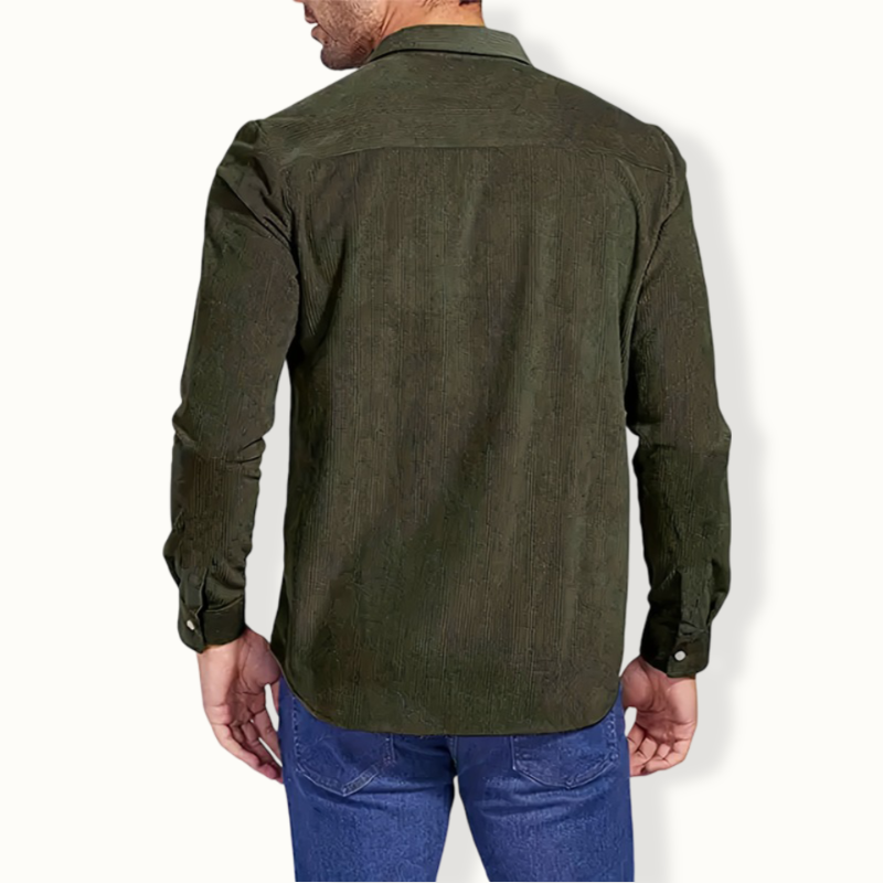 Veridiania Corduroy Buttoned Shirt With Pocket