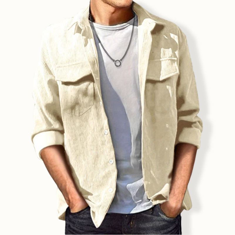 Veridiania Corduroy Buttoned Shirt With Pocket