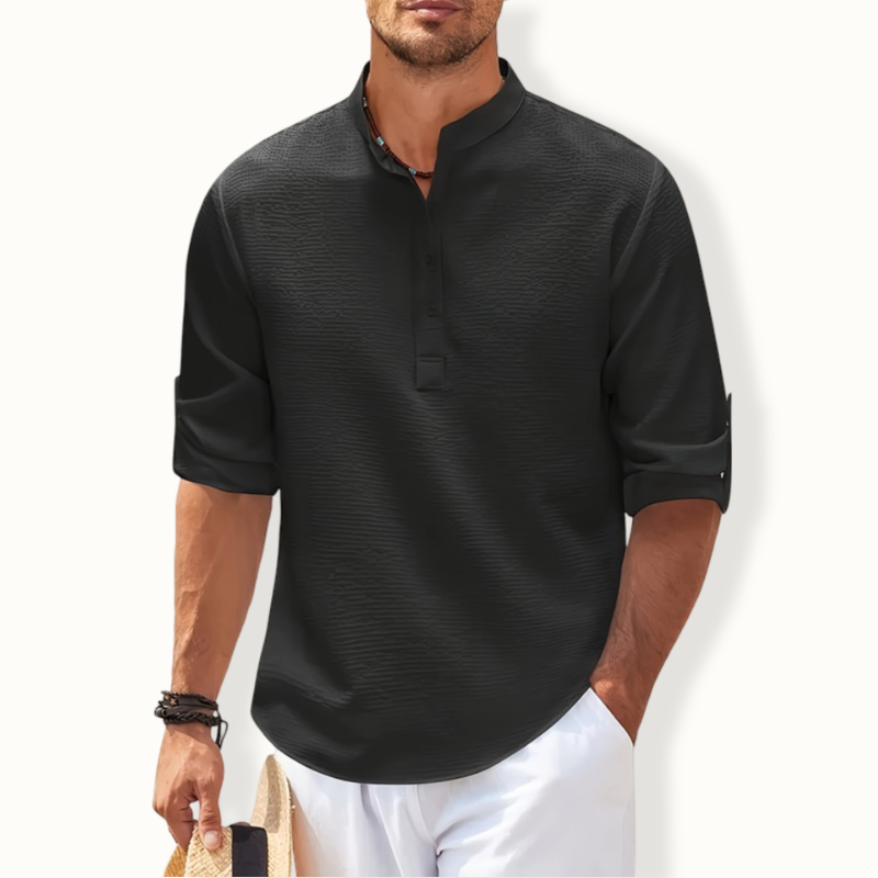 Tashkent Lapel Button Up Long Sleeve Shirt